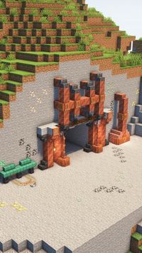 Minecraft Steampunk Decoration Ideas - Mine Entrance Tutorial