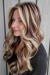 Save this pin for a captivating hair transformation! If you want added depth and texture, wavy hair with chunky highlights and lowlights creates a dynamic look. Tap to explore these gorgeous ideas and elevate your style today!