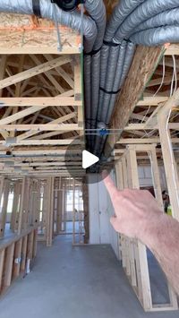 Matt Risinger on Instagram: "Ducts inside the conditioned space with out using Spray Foam at the roofline!  @boabuilders did an impressive job here with layout of these @rheiacomfort ducts inside the @buildersfirstsource truss system. Post Sheetrock installation @westerncoloradoairbarrier will do a full seal of AeroBarrier to seal the bottom of the OSB chases to the top of the Sheetrock then they will blow a ton of insulation on top!  Stay tuned for a full @thebuildshow on this excellent yet cost effective way to run ducts inside the conditioned envelope. I’m super impressed. #hvac #ducts #buildingscience"