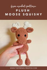 Looking for a lovable, squishy friend? This free moose crochet pattern, with its adorable dangly legs, works up quickly with blanket yarn—perfect for gifts or your own collection!