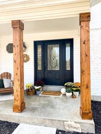 DIY Porch Columns Stain Color - Full Hearted Home