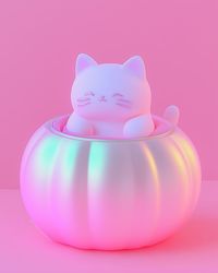 Very cutesy, very demure, very mindful kawaii cat pumpkins 😻 #Kawaii #Pumpkin #Halloween #iridescent