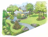 Eplans Landscape Plan - Country Farmhouse-Style Landscape from Eplans - House Plan Code HWEPL11432 #GardenPlanning