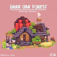 Hello! Today I want to share this adorable dark oak starter house you can build in survival! Download this and 60+ other houses on my Patreon