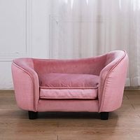 Image via Amazon feat. the Getifun Velvet Pet Sofa Bed Couch in Pink