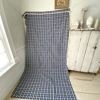 Vintage Blue and White Plaid Curtain French Indigo Textile Drape Drapery Fabric Materialunique Window Treatment - Etsy Canada