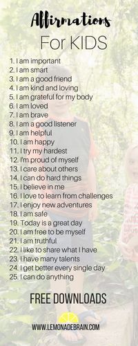 Affirmations for Kids - Lemonade Brain