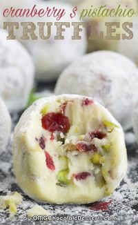 Cranberry Pistachio White Chocolate Truffles are super cute and festive no-bake dessert! This is the tastiest Christmas dessert recipe ever!!!