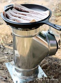 Think outside the box and make a camp stove out of ductwork!