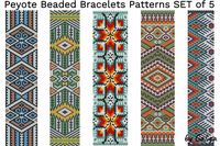 Beaded Bracelet Patterns in Ethnic Huichol Style DIY Jewelry