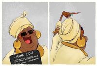 Mama Odie [as a criminal (x2)] (Drawing by HaaappyAccidents @Etsy) #ThePrincessAndTheFrog