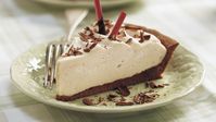 A chocolate pat-in-the-pan pie crust makes easy work of this special edition chocolate-plus pie. With an easy-to-follow Irish Cream Pie recipe like this one, you simply can't go wrong!