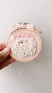 3 inch embroidered Santa ornament. 4-5 week turnaround.