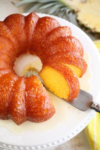 This recipe for the original Pineapple Juice Cake starts with a cake mix, adds pineapple juice in the batter, and then the cake is bathed in a butter-pineapple juice glaze. It's so easy, but super delicious!