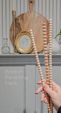 The hottest design trend for 2024, this DIY wood bobbin trim for your board and batten will change the game! It's such a fun and darling addition to your wall paneling and it's perfect for a bedroom, playroom or entryway. You can even add them to dressers and cabinets!