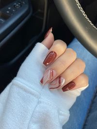 #brown #brownnails #cutenails #fallnails #brownmoment