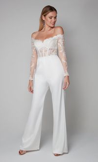 2024 Short Wedding Dresses, Engagement Dresses, Formal White Jumpsuits - Alyce Paris