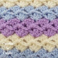 This adjacent shells crochet stitch can be used for blankets, shawls or for projects around the home, easy pretty design for all to enjoy making.