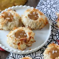 Salted Caramel Coconut Thumbprints