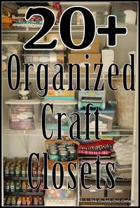 Over 20 Organized Craft Closets ~ * THE COUNTRY CHIC COTTAGE (DIY, Home Decor, Crafts, Farmhouse)