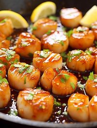 Sweet & Spicy Glazed Scallops