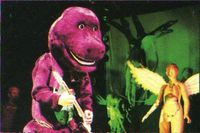 Kurt dressed up as Barney...:D