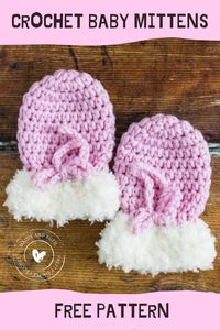 Stylish and so practical, make these warm crochet baby mittens in less than an hour! A great last minute gift, they will keep baby's hands cozy when the weather is colder. The instructions are FREE and the pattern also comes with a step by step VIDEO tutorial. They're a great beginner project!