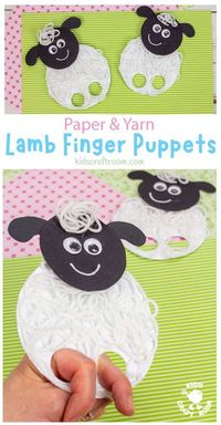 Yarn Lamb Finger Puppets are so fun as a Spring craft or Easter craft for kids. They are super simple to make and have a wonderful messy yarn texture that makes them seem really woolly. This interactive lamb craft is perfect for little hands! Why not make a whole flock? #kidscraftroom #kidscrafts #springcrafts #eastercrafts #lambcrafts #sheepcrafts A