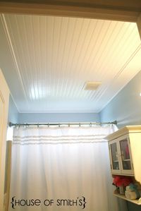 Beadboard Ceiling in Bathroom - The House of Smiths