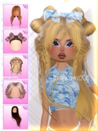 ☆*:.｡. o(≧▽≦)o .｡.:*☆ dress to impress Halloween update hair combo for you!  #dresstoimpress #hair #hacks #halloween #hairstyletutorial #tutorial #blondehaircolor#bows