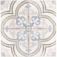 Amadora Daiza White 8x8 Porcelain Tile | TileBar.com