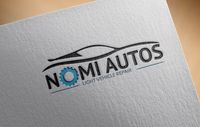 Nomi Autos, a simple yet effective logo, representing both mechanics of a car and the car itself