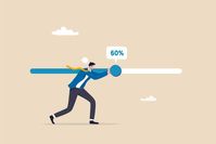 Business illustration about working project progress, effort to finish work or achieve business success, accomplishment, ambition or career challenge, businessman try hard to push working progress bar to finish in deadline. Start your free trial to download 10 images for free.