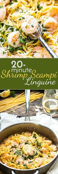 Easy Shrimp Scampi Linguine with White Wine {Video} | This shrimp scampi with…