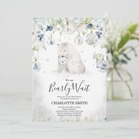 Delight your guests with this Polar Bear Winter Baby Shower Invitation for the upcoming baby shower you are preparing.