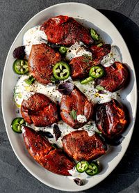 Smashed Sweet Potatoes with Feta & Yogurt Sauce – Elif's Kitchen