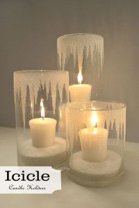 Glitter Icicle Candle Holders. Pretty for winter, even Christmas.