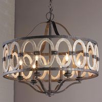 Bronze / Faux Driftwood Driftwood Entwined Ovals Chandelier