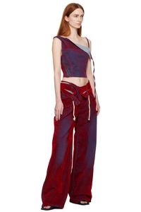 Red Double Fold Jeans by Ottolinger on Sale