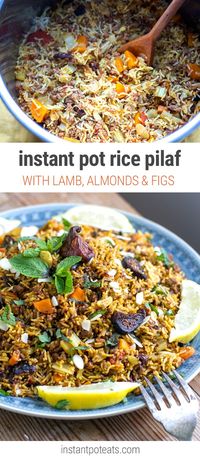 Instant Pot Rice Pilaf With Lamb, Almonds & Figs