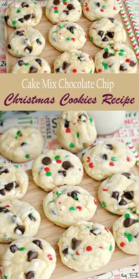 Here is super easy and fun Cake Mix Chocolate Chip Santa Cookies Recipe to make life a little bit easier when it comes to gift-giving. Take a look at this Cake Mix Chocolate Chip Christmas Cookies Recipe.