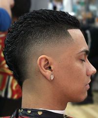 Burst Fade Mohawk with Line Up