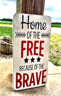 Independence Day Decor Home of the Free Because by CharmingWillows