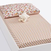 Bertille cotton baby's fitted sheet , pink print, La Redoute Interieurs | La Redoute