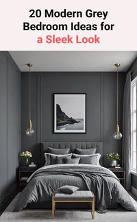 Modern Grey Bedroom Ideas: Explore 20 sleek designs featuring soft grey walls, grey and pink accents, industrial chic, and luxe decor. Get inspired and create your dream bedroom now!