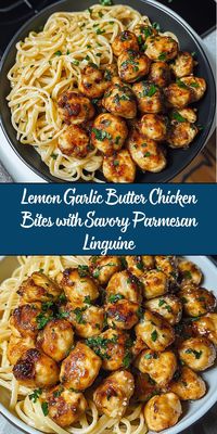 Juicy, golden chicken bites tossed in a tangy lemon garlic butter sauce, paired with creamy Parmesan linguine. This quick and satisfying dish is perfect for weeknight dinners or special occasions. A balance of zesty, savory, and creamy flavors that the whole family will love.