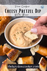 Slow Cooker Soft Pretzel Cheese Dip