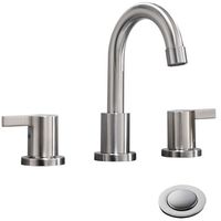 2 Handle 3 Hole 8 Inch Brushed Nickel Bathroom Faucet Widespread Bathroom Faucet Brushed Nickel  With Metal Pop Up Drain