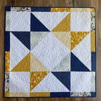 Happy Gold and Blue Baby Quilt, Play Mat or Wall Hanging - Etsy