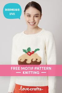 Knit some Christmas cheer on your sweater with the free interchangeable knitting pattern by Paintbox Yarns | Downloadable PDF from LoveCrafts.com